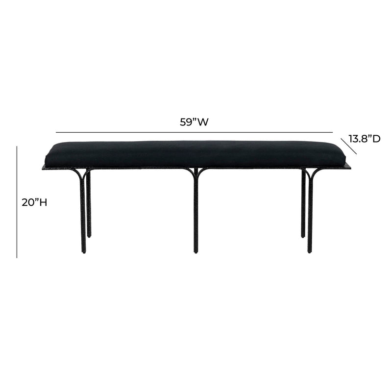 Bryn - Linen Bench - Black