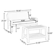 2 Piece Outdoor Conversation Set (Loveseat & Coffee Table With Water-Resistant Cushions) - Blue / Teak - R&R Furniture Gallery (Fountain Valley, CA)