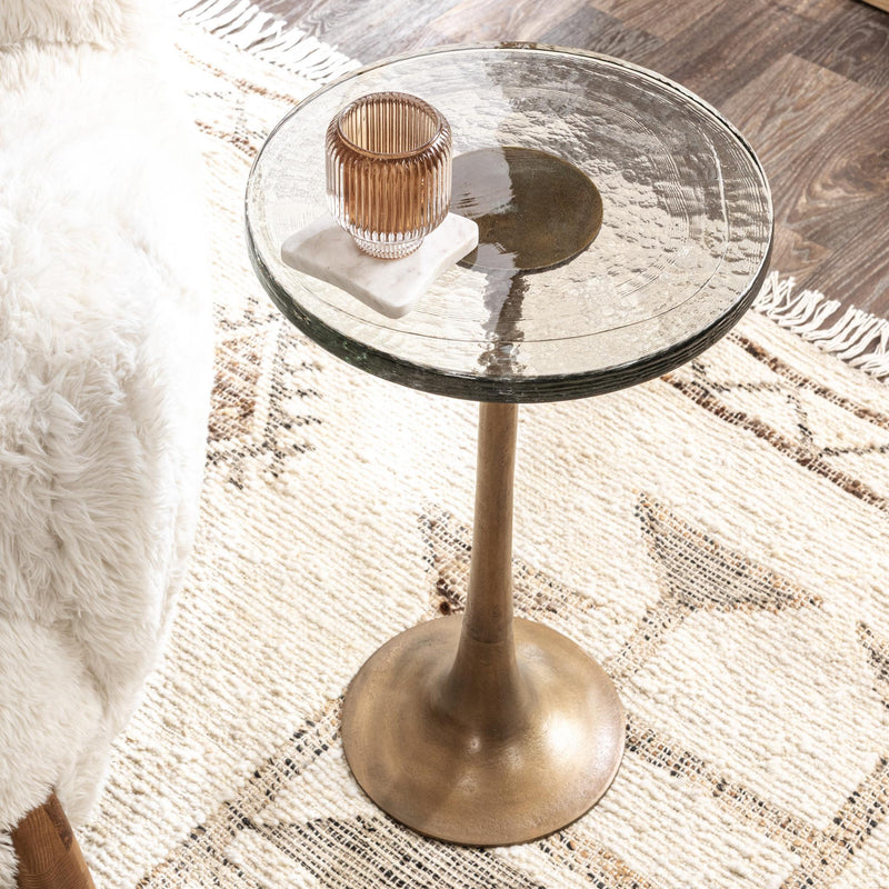 Fabiana - Round Accent Table - Brass - R&R Furniture Gallery (Fountain Valley, CA)