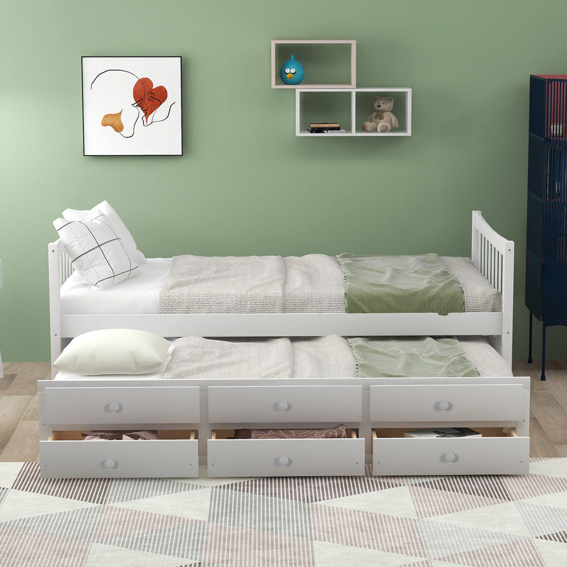 Twin Size Daybed With Trundle And Drawers - R&R Furniture Gallery (Fountain Valley, CA)