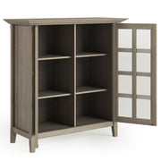 Handcrafted Acadian medium storage cabinet by Simpli-Home, featuring a natural wood finish and classic accent cabinet design.