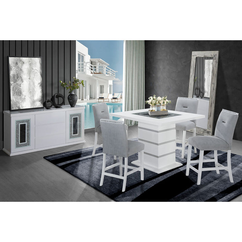 Ariya - 5 Pieces Bar Table And Bar Stool Set - R&R Furniture Gallery (Fountain Valley, CA)