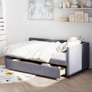 L Shaped Upholstered Platform Bed With Storage And Drawers - R&R Furniture Gallery (Fountain Valley, CA)