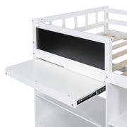 Low Loft Bed With Rolling Desk, Shelf And Drawers - R&R Furniture Gallery (Fountain Valley, CA)