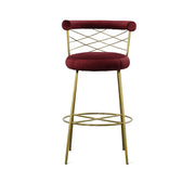 Dakin - Modern Glam Red & Gold Barstool — view 2