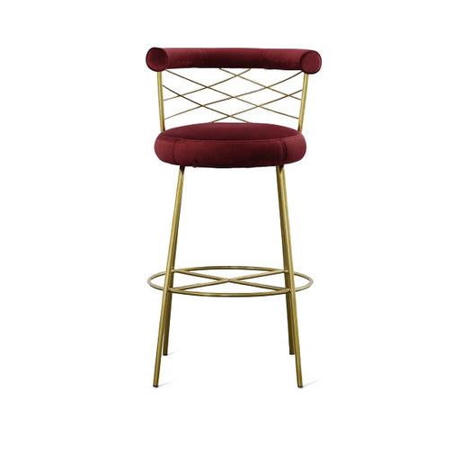 Dakin - Modern Glam Red & Gold Barstool — view 2