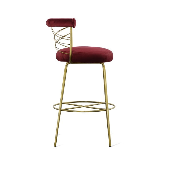 Dakin - Modern Glam Red & Gold Barstool — view 3