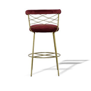 Dakin - Modern Glam Red & Gold Barstool — view 4