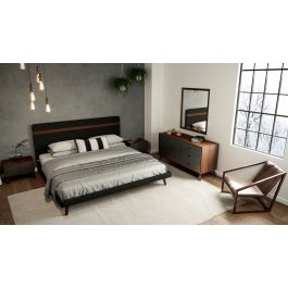 Queen Dali Modern Grey & Walnut Bedroom Set