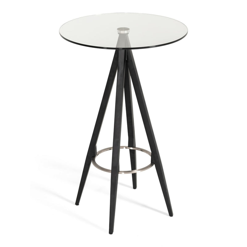 Dallas - Clear Glass and Black Metal Bar Table — view 5