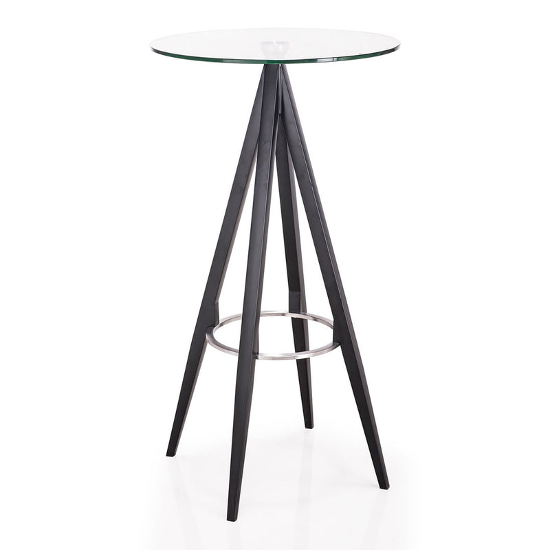 Dallas - Clear Glass and Black Metal Bar Table — view 4