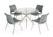 Dallas - Modern Brushed Stainless Steel Dining Table — view 3