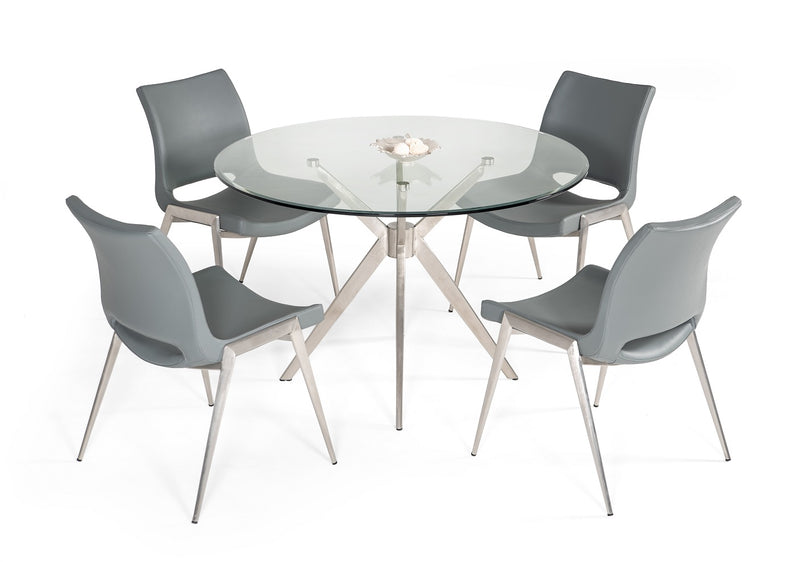 Dallas - Modern Brushed Stainless Steel Dining Table — view 3