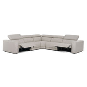 Dalton - Modern Italian Light Grey Leather Sectional + 2 Recliners