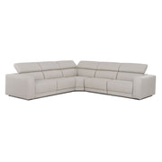 Dalton - Modern Italian Light Grey Leather Sectional + 2 Recliners — view 2