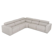 Dalton - Modern Italian Light Grey Leather Sectional + 2 Recliners — view 3