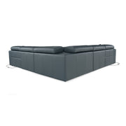 Dalton - Modern Italian Blue Leather Sectional Sofa + Recliners — view 4