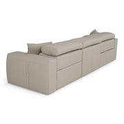 Dalton - Modern Italian Light Grey Leather 4-Seat Sofa + 2 Recliners — view 3