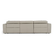 Dalton - Modern Italian Light Grey Leather 4-Seat Sofa + 2 Recliners — view 4