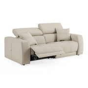 Dalton - Modern Italian Light Grey Leather 3-Seat Sofa + 2 Recliners — view 4