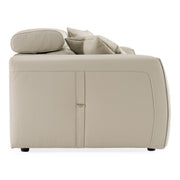 Dalton - Modern Italian Light Grey Leather 3-Seat Sofa + 2 Recliners — view 2