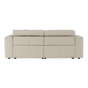 Dalton - Modern Italian Light Grey Leather 3-Seat Sofa + 2 Recliners — view 3