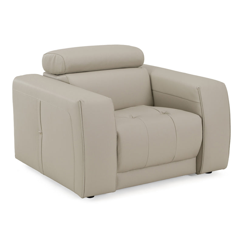 Dalton - Modern Italian Light Grey Leather Recliner Chair