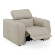 Dalton - Modern Italian Light Grey Leather Recliner Chair — view 5