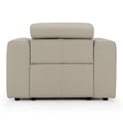 Dalton - Modern Italian Light Grey Leather Recliner Chair — view 4