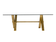 Dandy - Modern Golden & 15mm Glass Dining Table — view 3