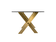 Dandy - Modern Golden & 15mm Glass Dining Table — view 5