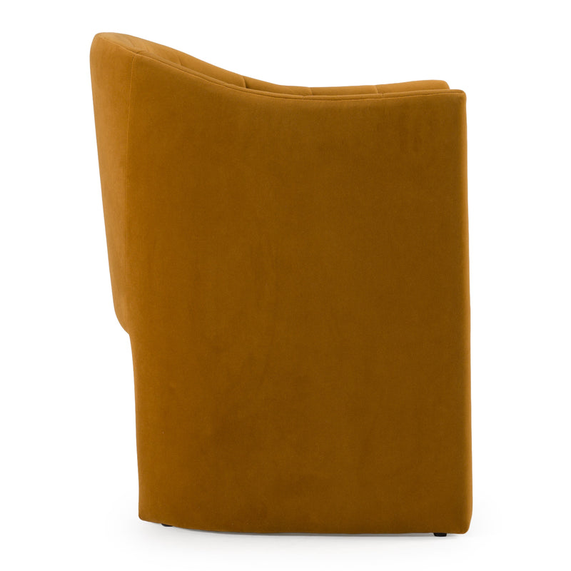 Danube - Modern Burnt Orange Fabric Dining Chair — view 2
