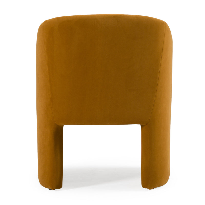Danube - Modern Burnt Orange Fabric Dining Chair — view 3
