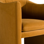 Danube - Modern Burnt Orange Fabric Dining Chair — view 4