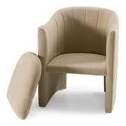 Danube - Modern Beige Fabric Dining Chair — view 5
