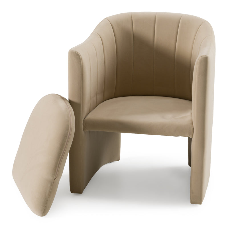 Danube - Modern Beige Fabric Dining Chair — view 5