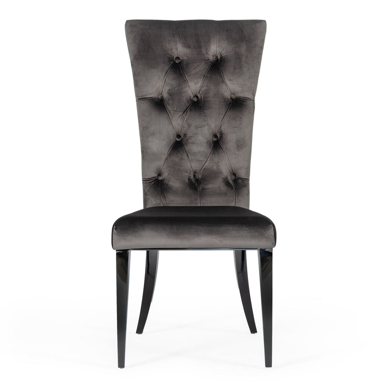 Darley - Transitional Grey Velvet Dining Chair Set of 2 — view 5