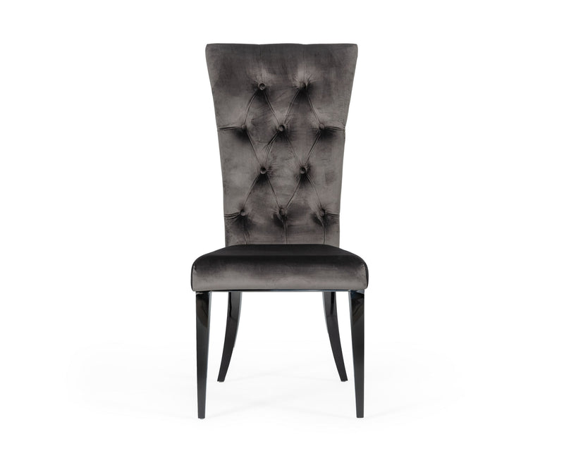Darley - Transitional Grey Velvet Dining Chair Set of 2 — view 2