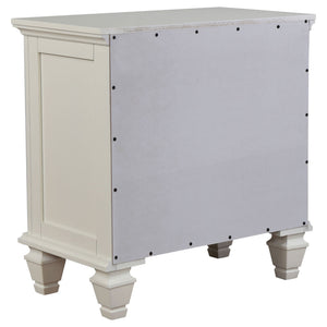 Cortina - 4 Piece Queen Bedroom Set With Ornate Panels And Storage - Cream White
