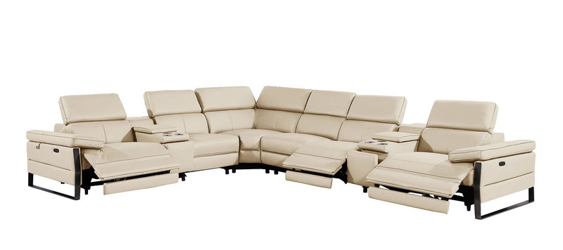 1246 - 8-Piece L-Shaped Modular Power Reclining Sectional With 3 Power Recliners And Power Headrests