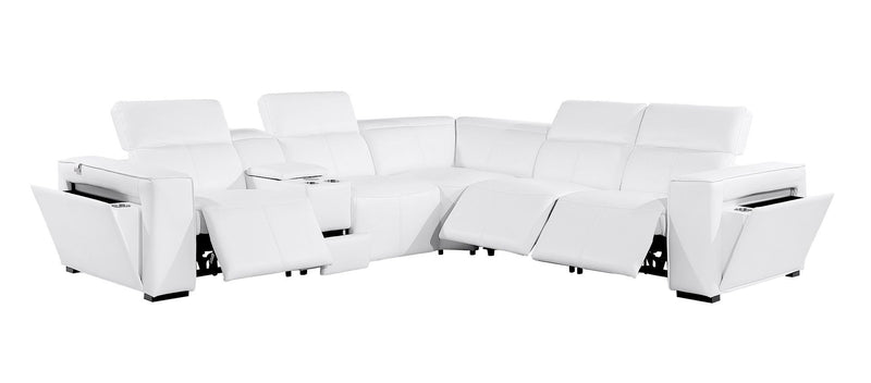 1224 - 5-Piece L-Shaped Sectional Sofa In With 3 Power Recliners & Power Headrests