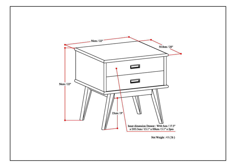 Draper - Handcrafted Mid Century End Table - R&R Furniture Gallery (Fountain Valley, CA)