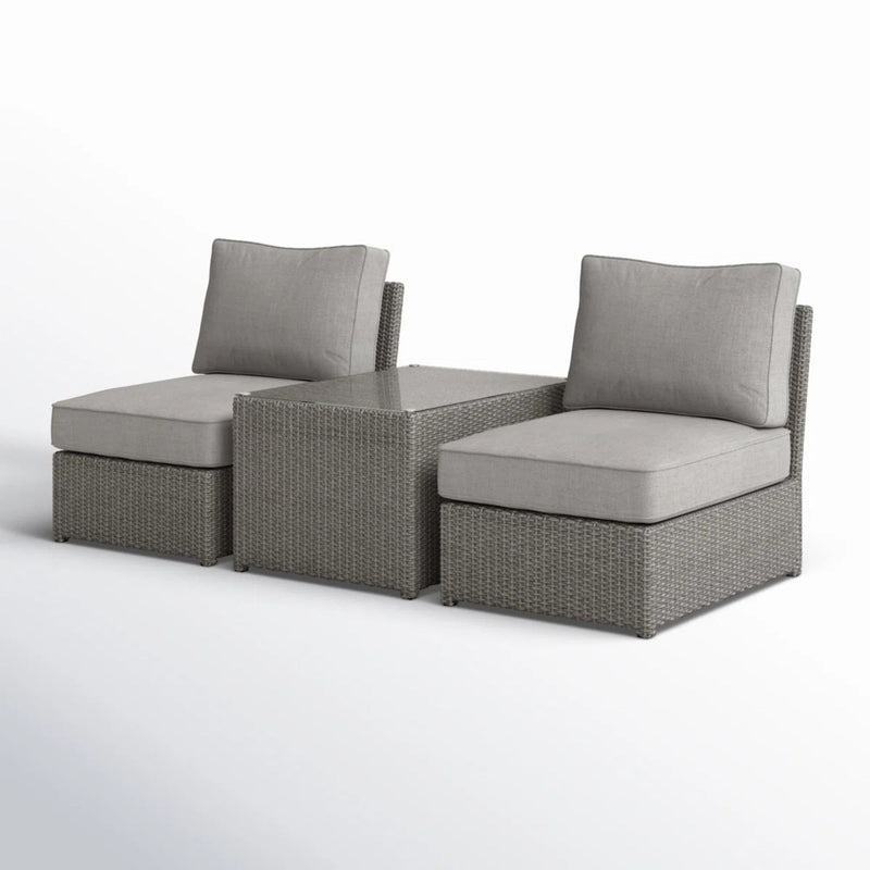 Modern Wicker Outdoor Seating Set With Cushions - R&R Furniture Gallery (Fountain Valley, CA)