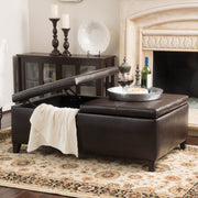 Lanister - Ottoman Double Top Storage - Brown - R&R Furniture Gallery (Fountain Valley, CA)