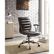 Zooey - Office Chair - Distress Chocolate Top Grain Leather - R&R Furniture Gallery (Fountain Valley, CA)