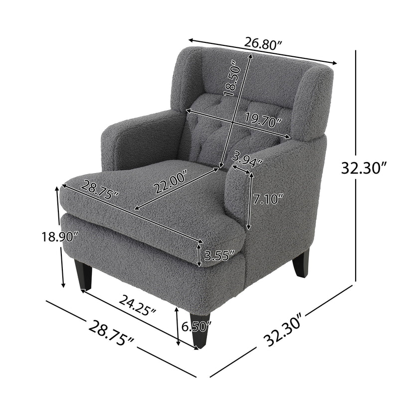 Upholstered Accent Chair Tufted Armchair For Living Room And Bedroom - R&R Furniture Gallery (Fountain Valley, CA)