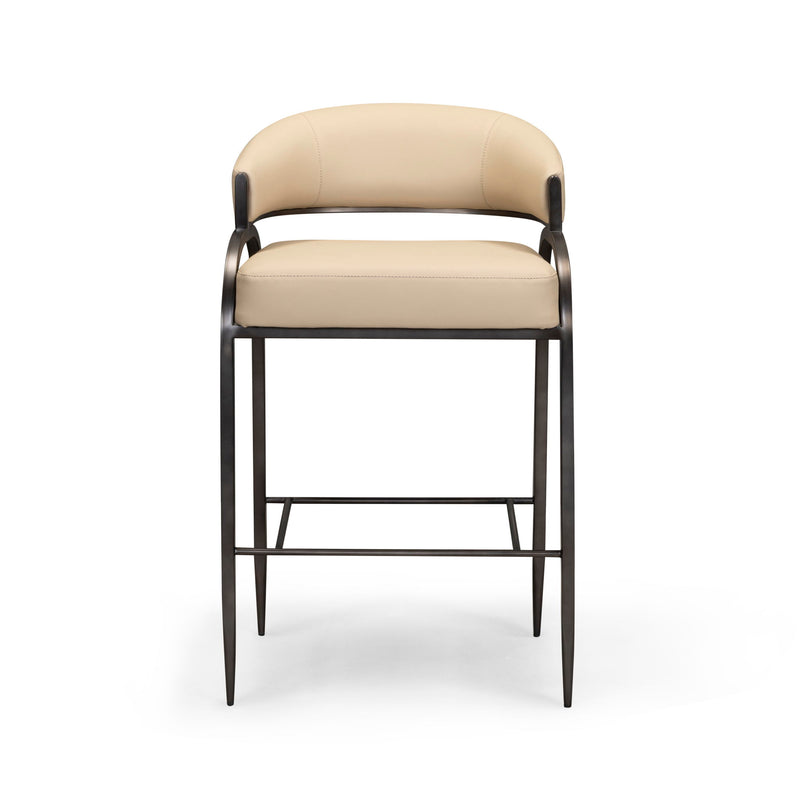 Tatum - Performance Vegan Leather Counter Stool - Taupe - R&R Furniture Gallery (Fountain Valley, CA)