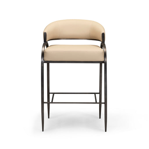 Tatum - Performance Vegan Leather Counter Stool - Taupe - R&R Furniture Gallery (Fountain Valley, CA)