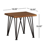 Zion - Outdoor Industrial Iron And Coffee Table - Teak - R&R Furniture Gallery (Fountain Valley, CA)