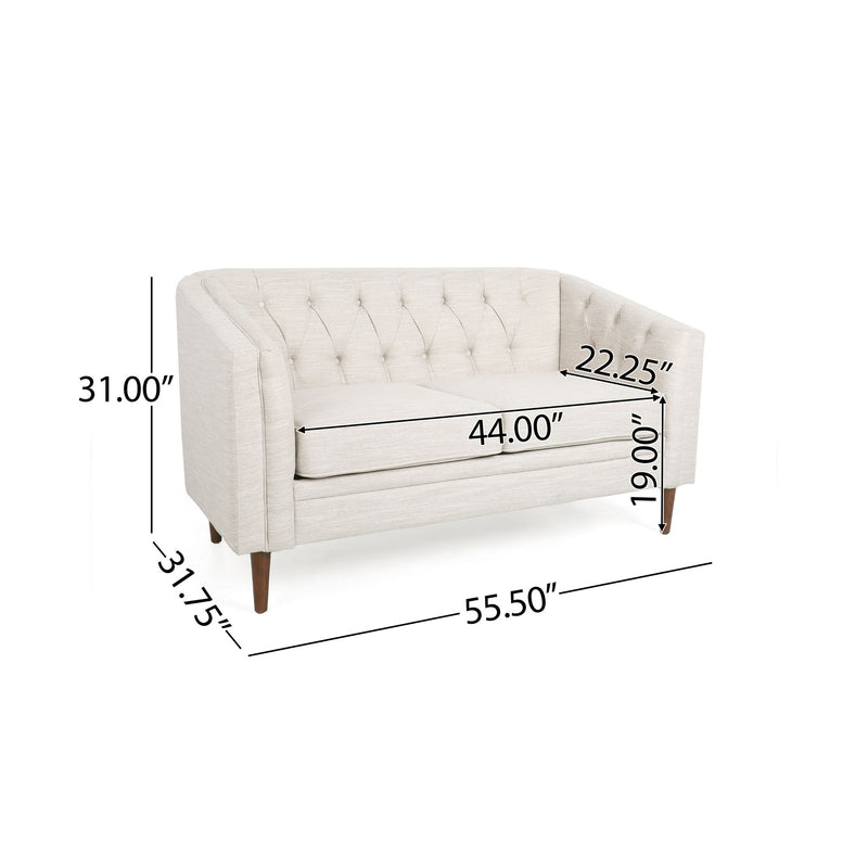 Sophisticated Loveseat With Diamond Stitched Detailing - R&R Furniture Gallery (Fountain Valley, CA)